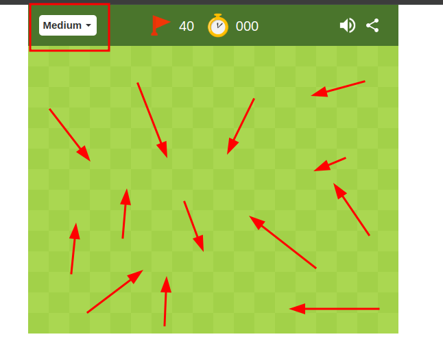 Step 1 - Click a tile to start the Minesweeper game